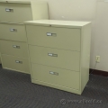 Beige 3 Drawer Lateral File Cabinet, Locking